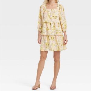 Who What Wear™ Women's Bishop 3/4 Sleeve Dress - Floral Size L